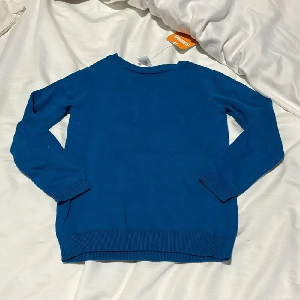 Gymboree S blue long sleeve sweather flamingo details bling sequined nwt perfect